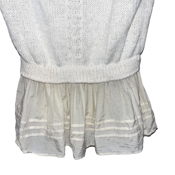 ULLA JOHNSON Edda top cream white medium knit sweater sleeveless blouse peplum - Picture 11 of 13